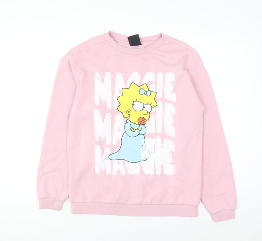 The Simpsons Girls Pink Maggie Pullover Sweatshirt 13-14 Years