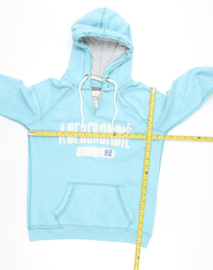 Abercrombie & Fitch Women Blue Pullover Hoodie XL Cotton Blend