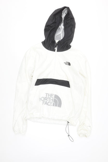 The North Face Unisex White Windbreaker Hooded Jacket M