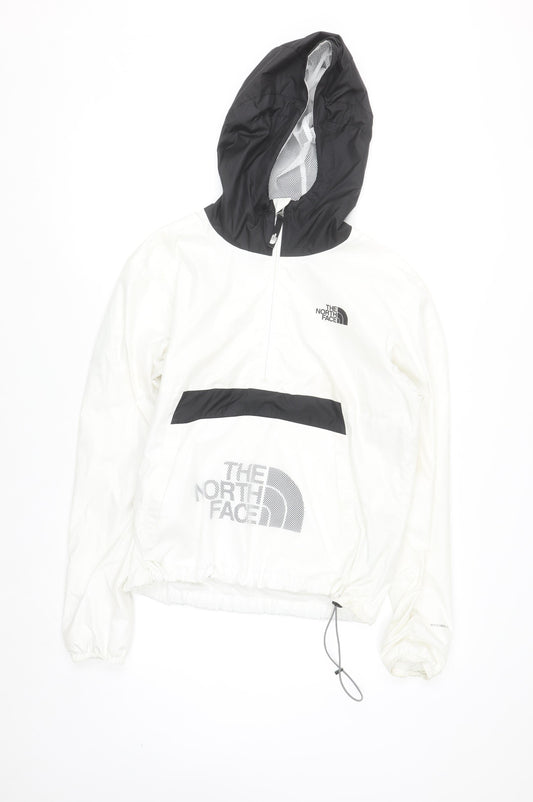 The North Face Unisex White Windbreaker Hooded Jacket M