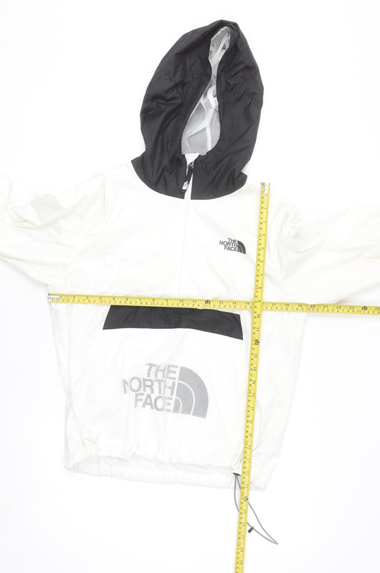 The North Face Unisex White Windbreaker Hooded Jacket M