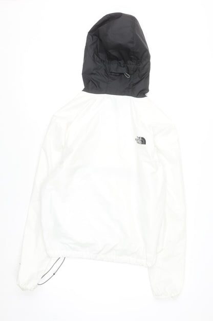 The North Face Unisex White Windbreaker Hooded Jacket M
