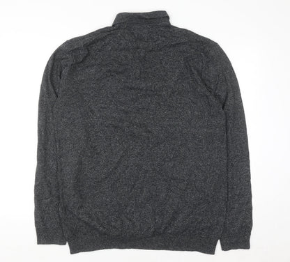 Next Men’s Grey Collared Henley Cotton Knit Jumper XL Tall