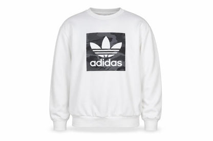 Adidas Boys White 13-14 Years Pullover Sweatshirt with Logo