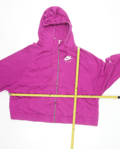 Nike Air Women's Pink Full Zip Hoodie Size 2XL Cotton Casual