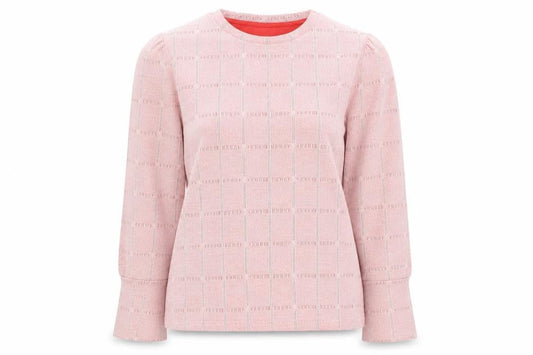 Savida Women's Pink Geometric Long Sleeve Blouse Size 12
