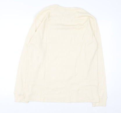 One Brand Apparel Men's Beige XL Waffle-Knit Pullover Jumper