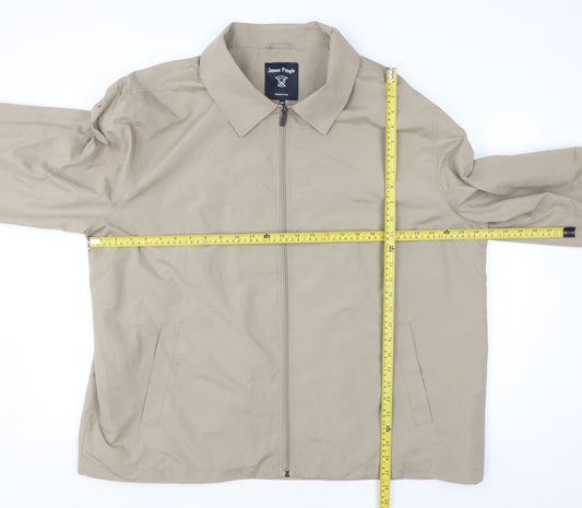 James Pringle Men's Beige 2XL Full Zip Lined Jacket