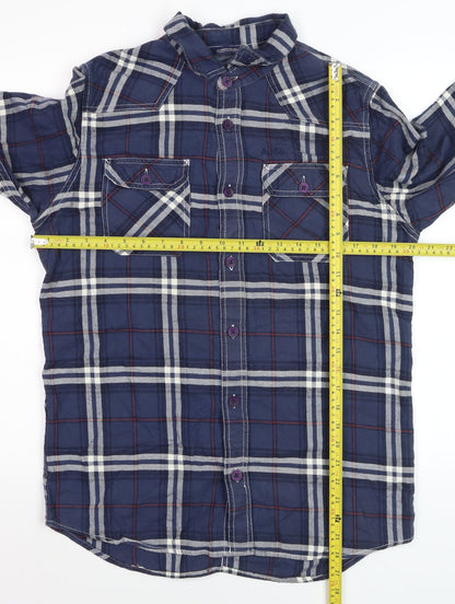 An Ambrose Brand Co. Men's Blue Plaid Long Sleeve Cotton Button-Up Shirt - Size M