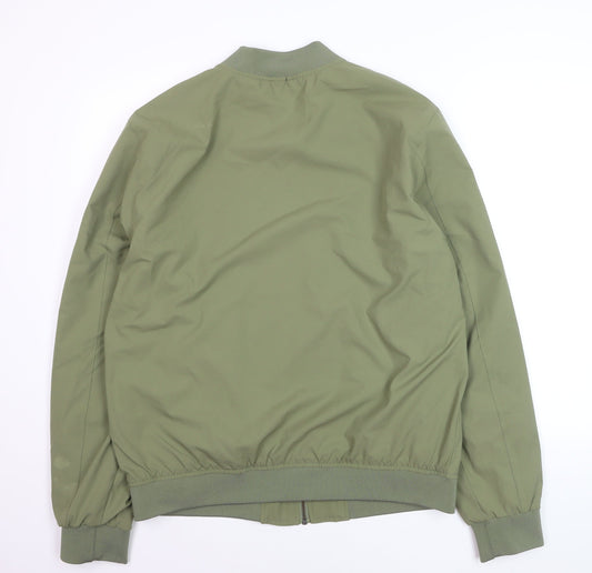 Primark Men's Green XL Bomber Jacket Lightweight Casual Zip Front