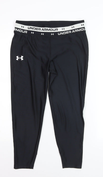 Under Armour Boys Black XL 15-16 Years Compression Leggings Activewear Trousers