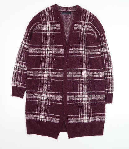 Marks and Spencer Women’s Purple Check Longline Cardigan Size M