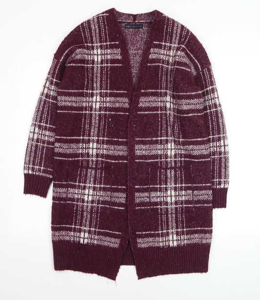 Marks and Spencer Women’s Purple Check Longline Cardigan Size M