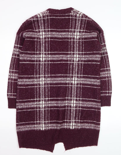 Marks and Spencer Women’s Purple Check Longline Cardigan Size M