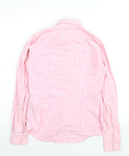 Ralph Lauren Women’s Pink Striped Slim Fit Button-Up Shirt Size 8