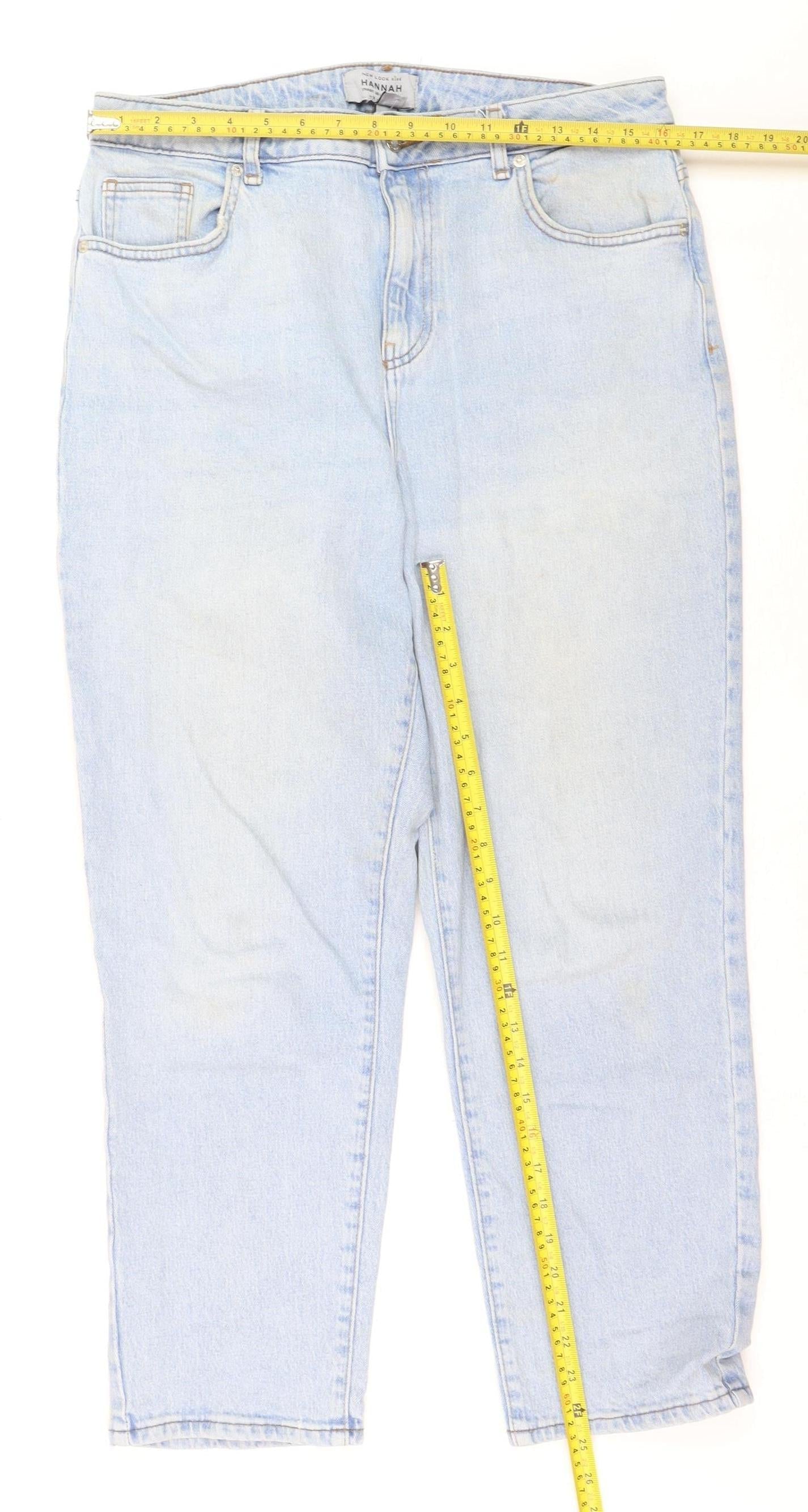 New Look Hannah Women's Blue Size 14 Ankle Grazer Straight Jeans