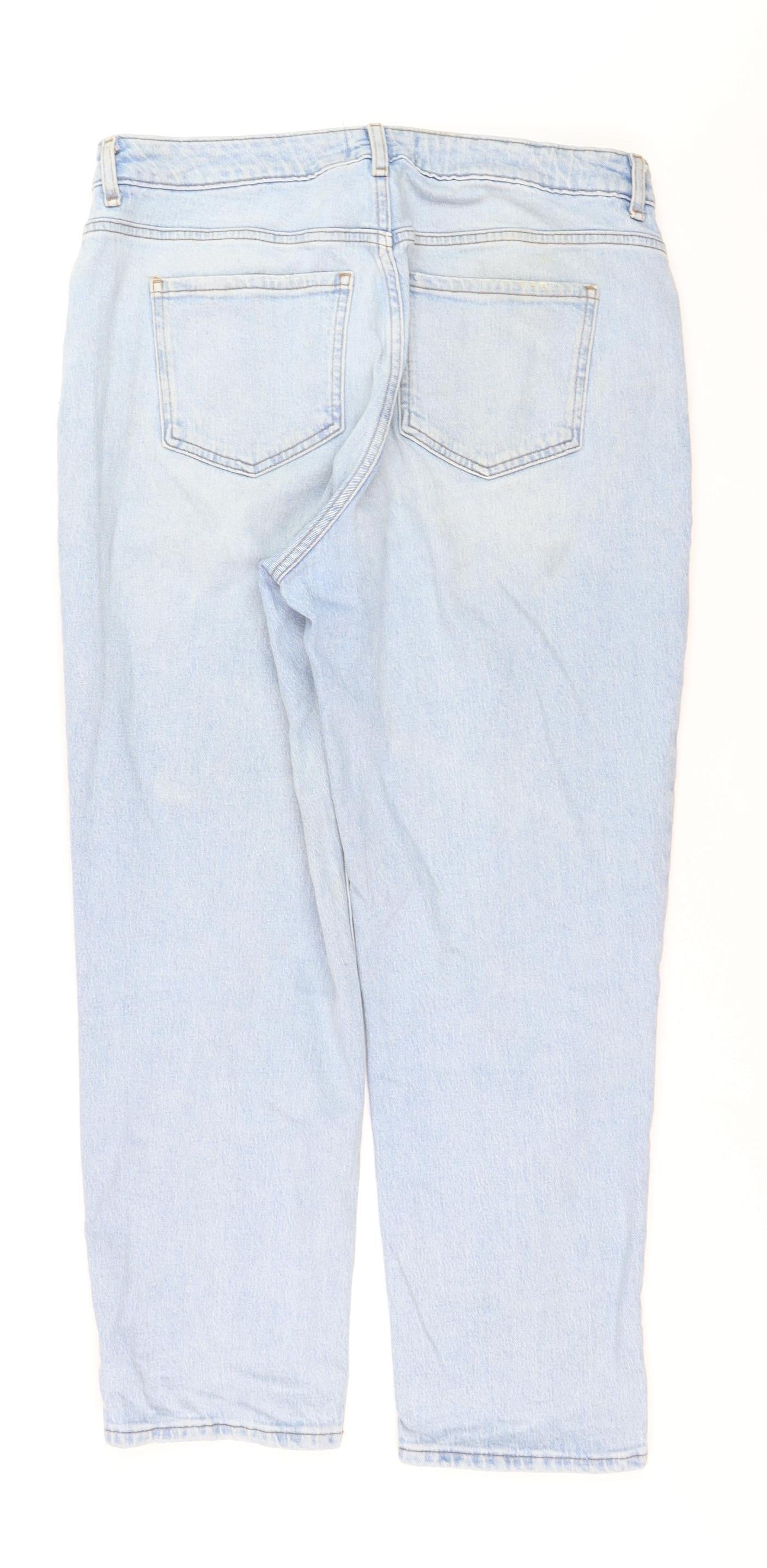 New Look Hannah Women's Blue Size 14 Ankle Grazer Straight Jeans