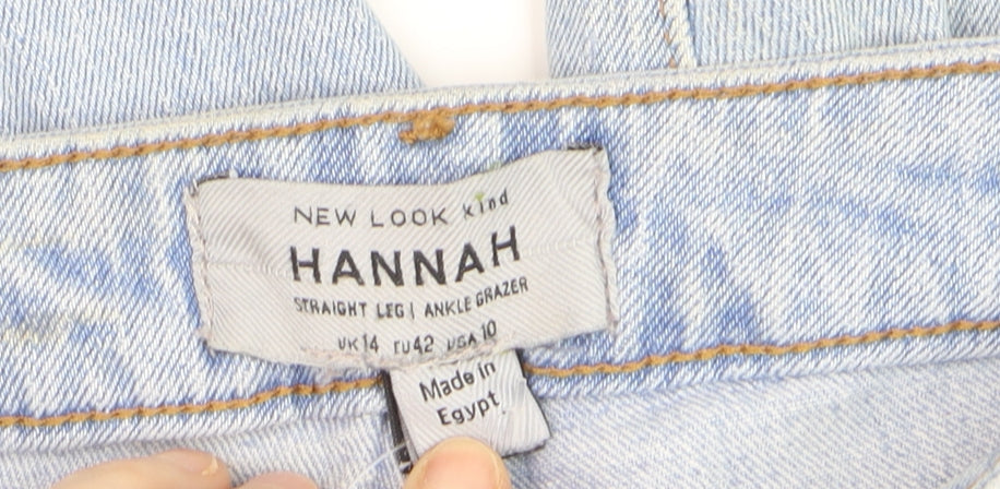 New Look Hannah Women's Blue Size 14 Ankle Grazer Straight Jeans