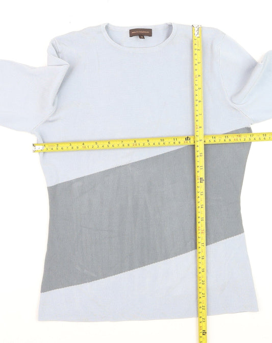 Adolfo Dominguez Women Grey Pullover Jumper Small Knit Long Sleeve
