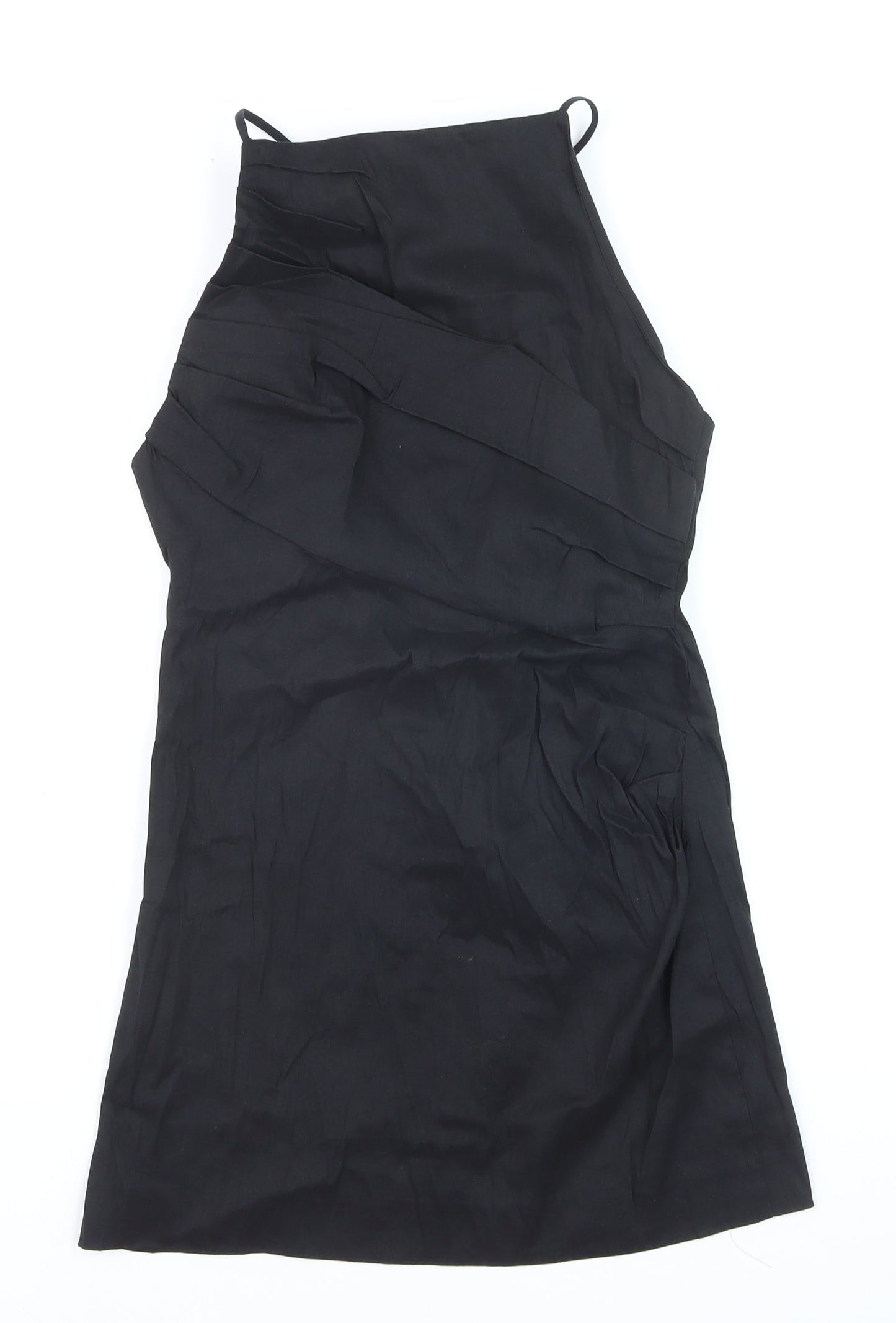 Zara Women Black Halter Bodycon Short Dress Size 12