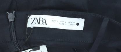Zara Women Black Halter Bodycon Short Dress Size 12