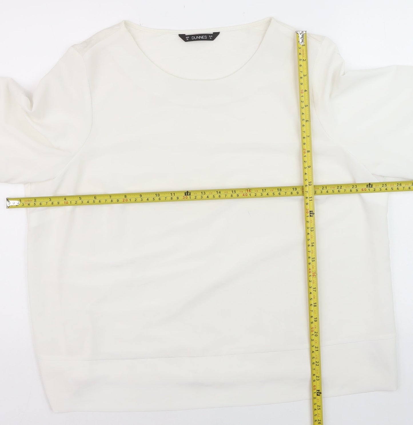 Dunnes Women White Basic Short Sleeve Blouse Size XL