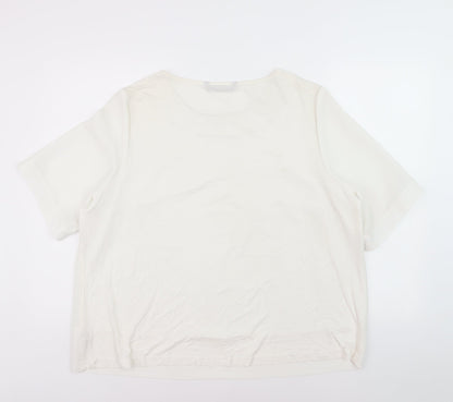 Dunnes Women White Basic Short Sleeve Blouse Size XL