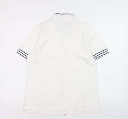 Paco Marine Women’s White Nautical Zip Polo XL Cotton Top
