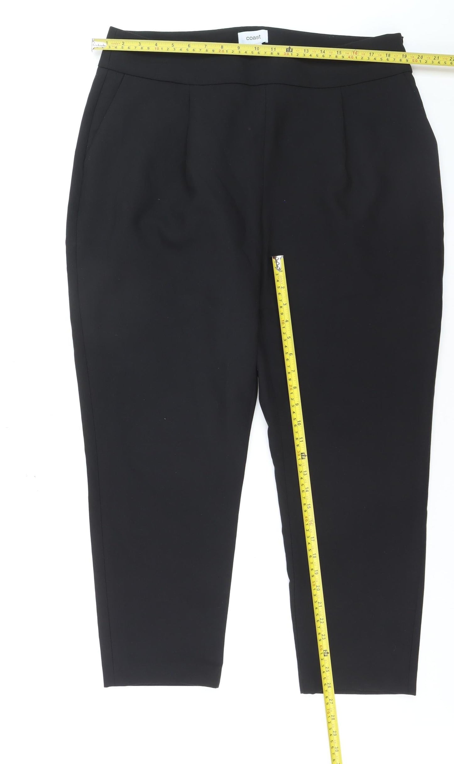 Coast Women's Black Size 20 Tapered Cigarette Trousers