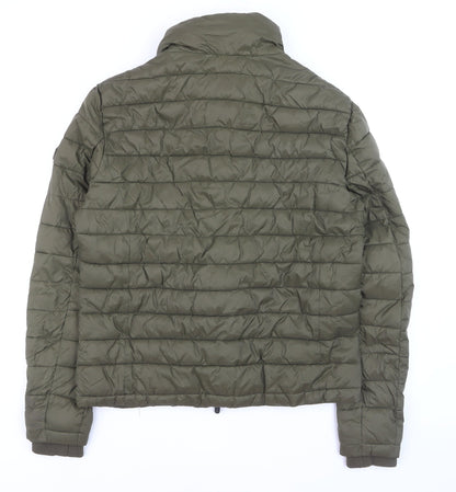 Nike Men’s Green Puffer Jacket Size L Lightweight Water Resistant Zip Up