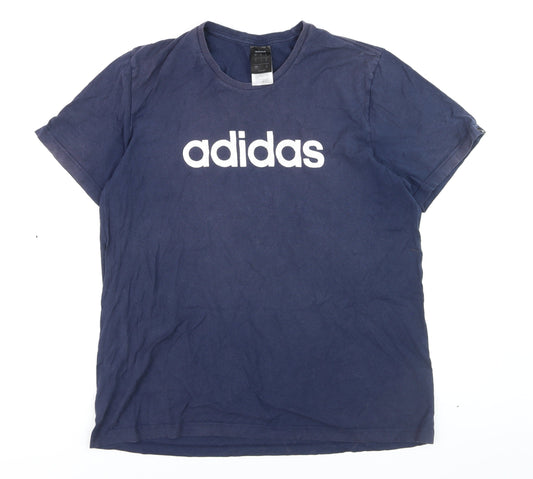 Adidas Men's Navy Blue XL Crew Neck Short Sleeve T-Shirt