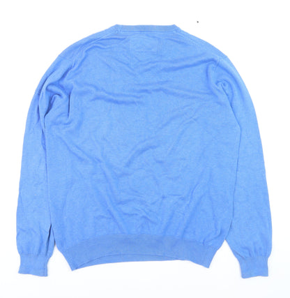 Marco Capelli Men's Blue Cotton Crew Neck Pullover Jumper L