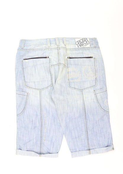 Crosshatch Men’s Blue Denim Cargo Shorts Size L 34in