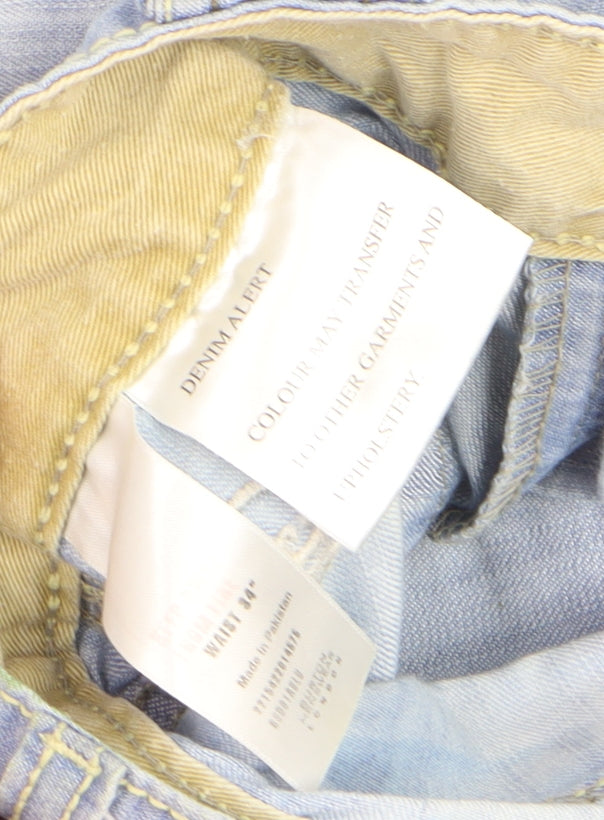 Crosshatch Men’s Blue Denim Cargo Shorts Size L 34in