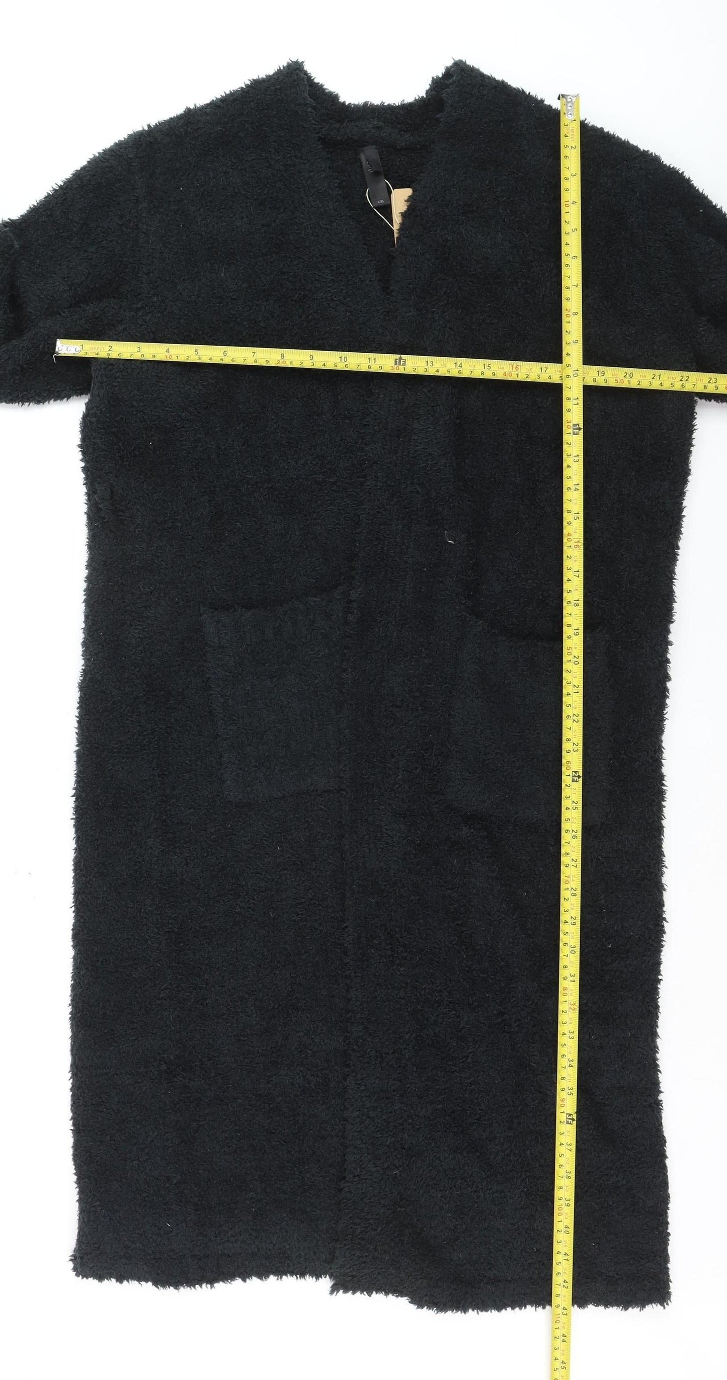 SKIMS Women Black L/XL Longline Open Cardigan Soft Knit Cozy Style