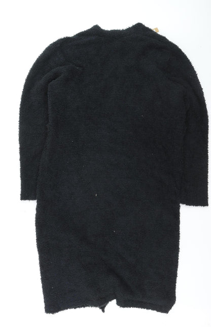 SKIMS Women Black L/XL Longline Open Cardigan Soft Knit Cozy Style
