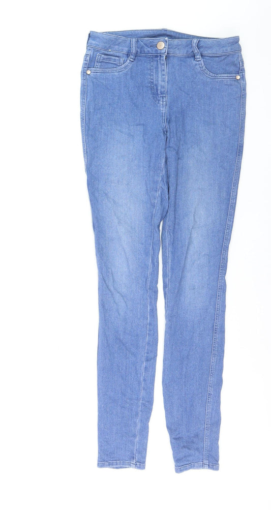 Next Women Blue Skinny Jeans Size 10L Tall Stretch Denim