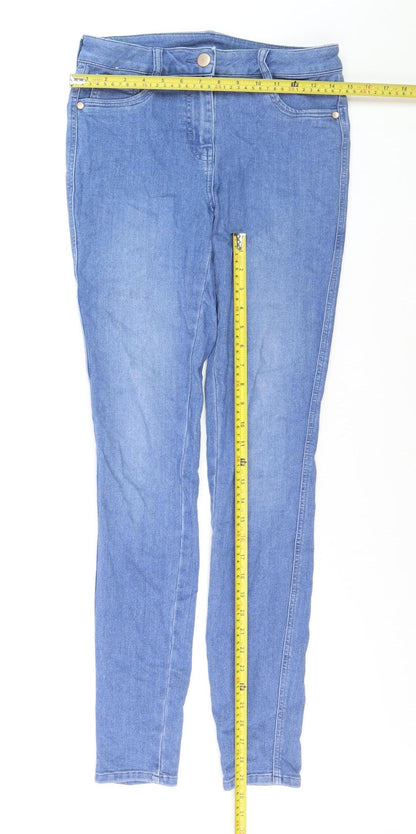 Next Women Blue Skinny Jeans Size 10L Tall Stretch Denim