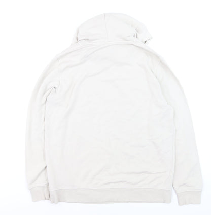 Jack & Jones Men’s Beige XL Pullover Hoodie with Logo Print