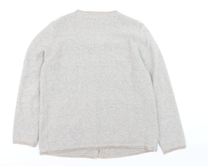Gallery Womens Beige Wool Blend Long Sleeve Cardigan UK L