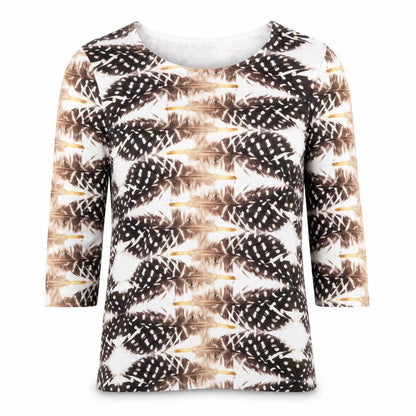 Paco Boutique Womens Multicoloured Feather Print Jumper Size 12