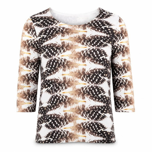 Paco Boutique Womens Multicoloured Feather Print Jumper Size 12
