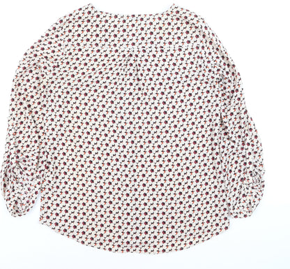 Dunnes Women’s Multicoloured Geometric V-Neck Long Sleeve Blouse Size 10