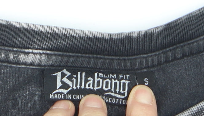 Billabong Men's Black Slim Fit Graphic Cotton T-Shirt Size S