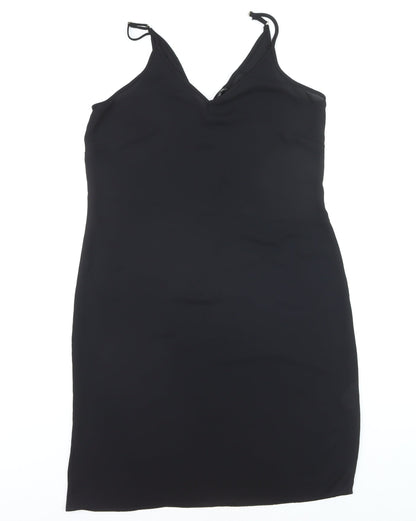 River Island Women's Black Size 8 Slip Dress Sleeveless Knee Length