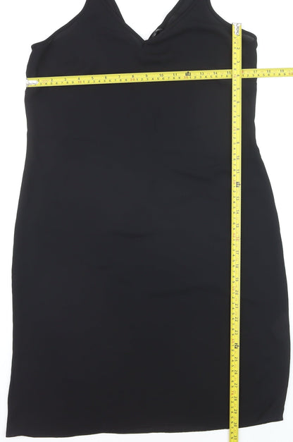 River Island Women's Black Size 8 Slip Dress Sleeveless Knee Length