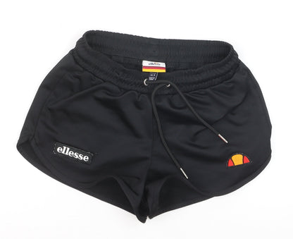Ellesse Boys Black Athletic Shorts UK 4 Regular Fit Drawstring Sportswear