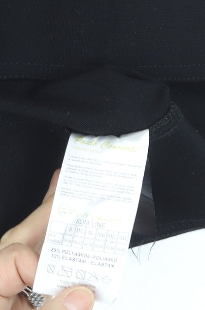 Paolo Connerti Women’s Black M Ankle Leggings Rhinestone Stretch Slim Fit