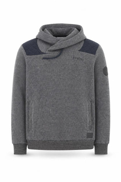 Firetrap Men's Grey Hooded Knit Jumper M Heavyweight Cotton Blend