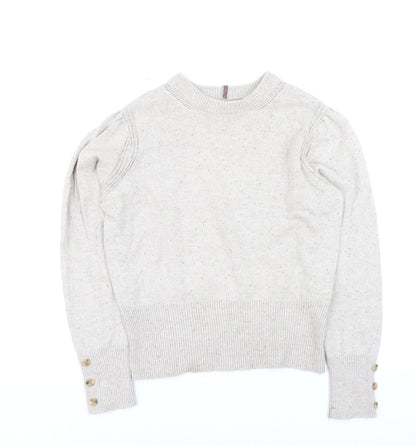 Marks and Spencer Per Una Womens Beige Size 12 Crew Neck Jumper